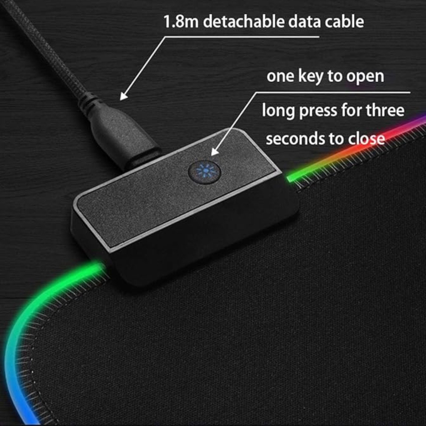 RGB Gaming Mouse Mat Smooth Surface with Dynamic Lighting Effects