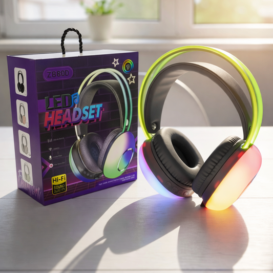 LED Wireless Headset Hi-Fi Stereo Sound with RGB Lighting