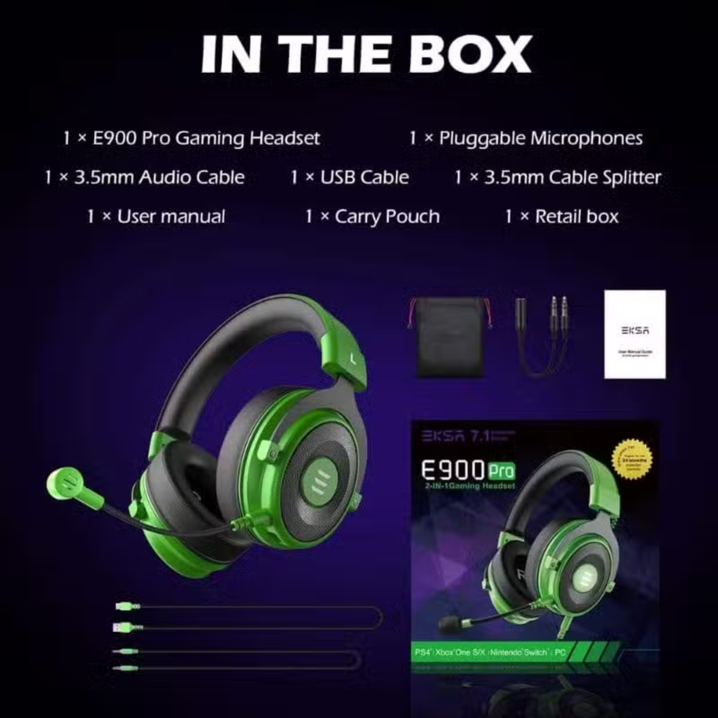 EKSA Pro 2-in-1 Gaming Headset 7.1 Surround Sound – Immersive Audio for Gamers
