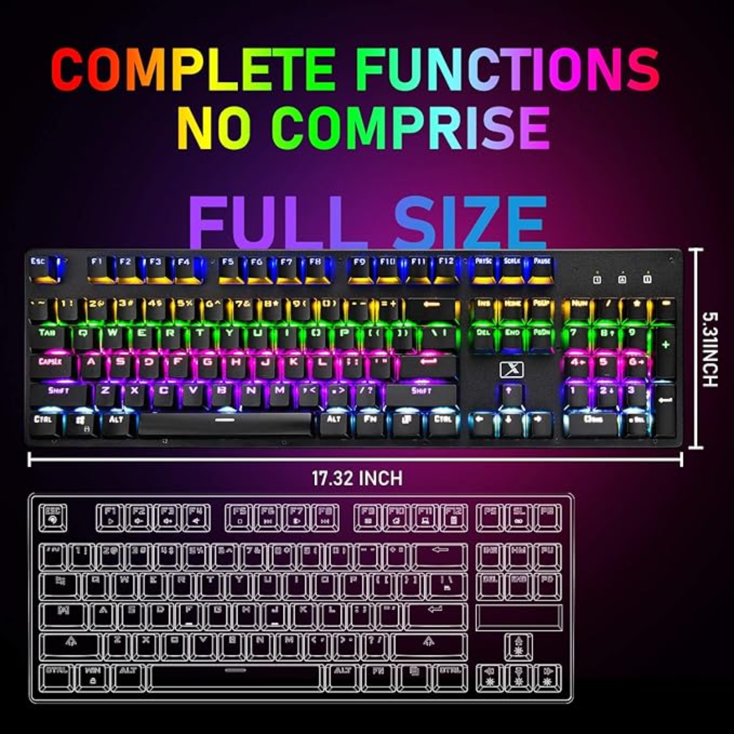 Mechanical Gaming Keyboard Precision Performance with Dynamic Lighting