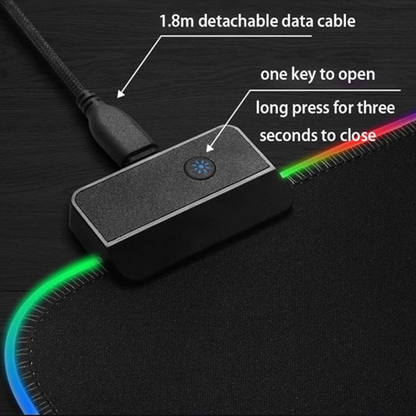 RGB Gaming Mouse Mat Smooth Surface with Dynamic Lighting Effects