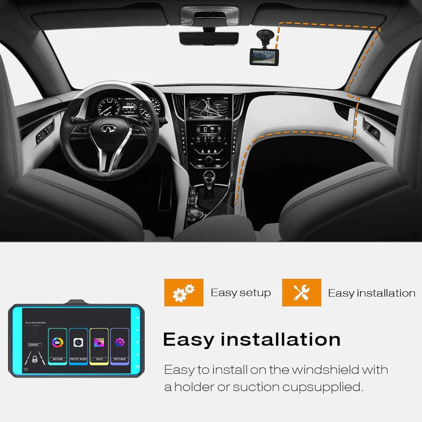 Dual Vehicle DVR Full HD Dash Cam with Front and Rear Camera