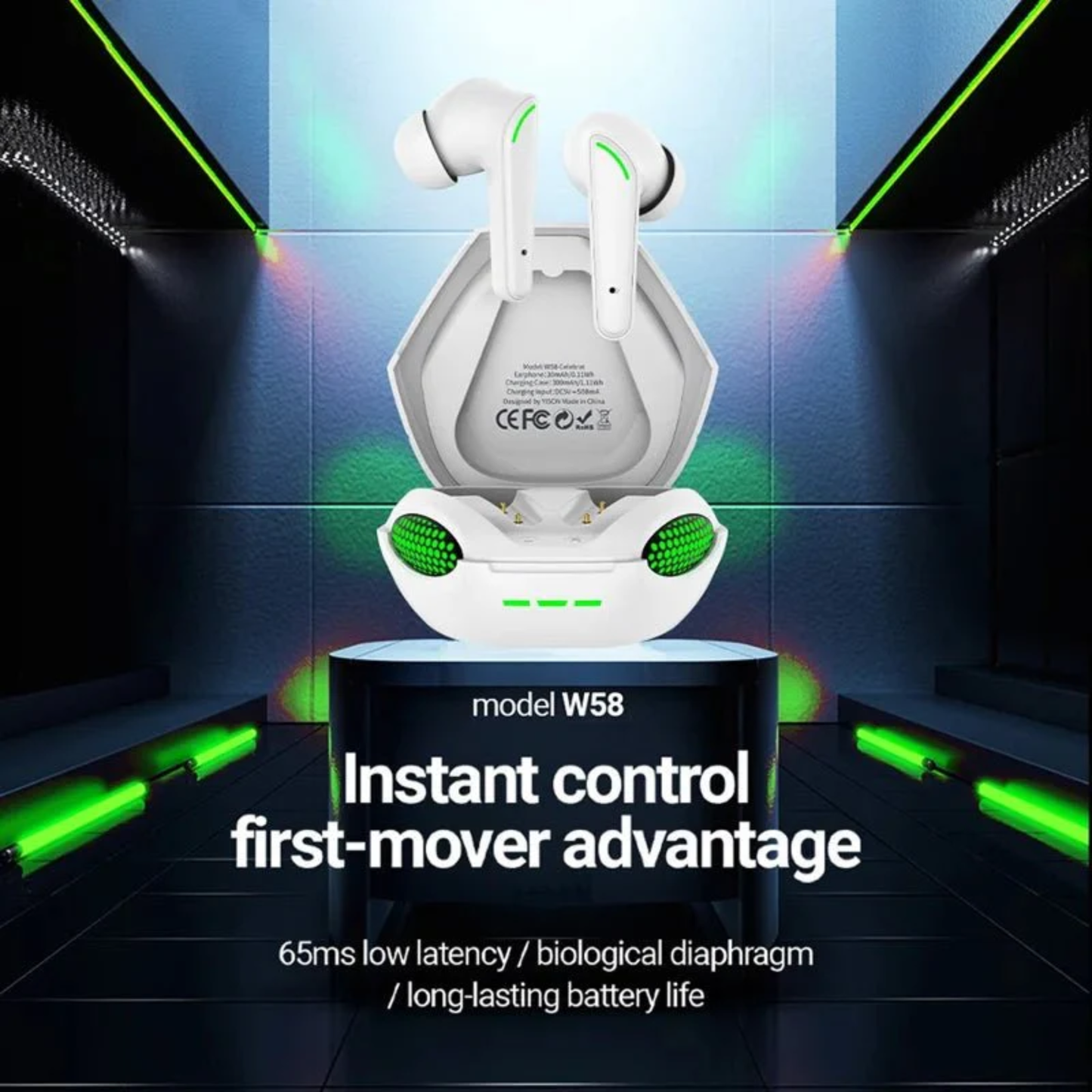 TWS Wireless Gaming Headset HiFi Stereo Sound with Low Latency Mode