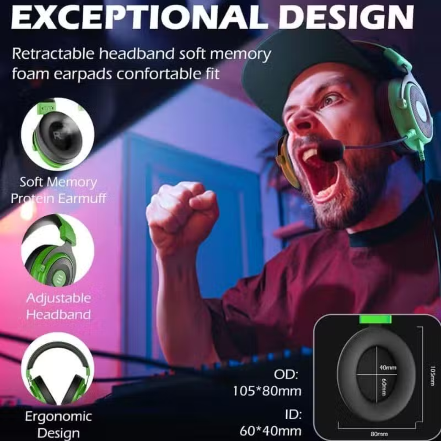 EKSA Pro 2-in-1 Gaming Headset 7.1 Surround Sound – Immersive Audio for Gamers