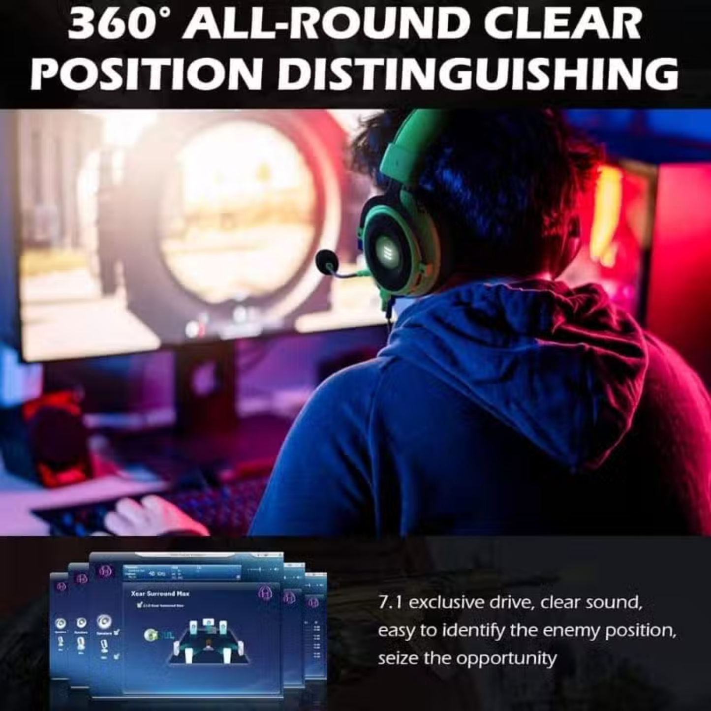 EKSA Pro 2-in-1 Gaming Headset 7.1 Surround Sound – Immersive Audio for Gamers